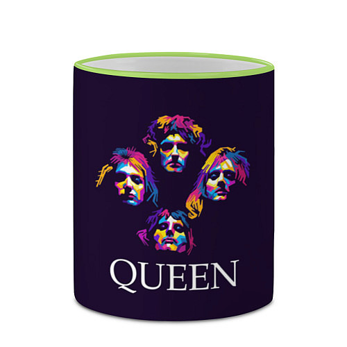 Кружка цветная Queen: Fan Art / 3D-Светло-зеленый кант – фото 2