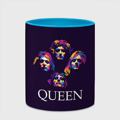 Кружка цветная Queen: Fan Art / 3D-Белый + небесно-голубой – фото 2
