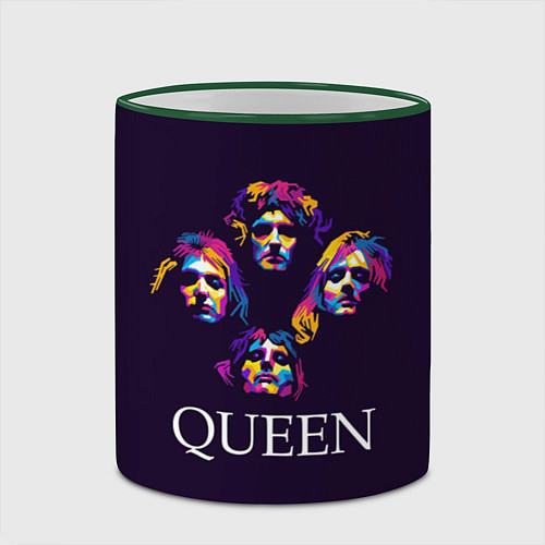 Кружка цветная Queen: Fan Art / 3D-Зеленый кант – фото 2