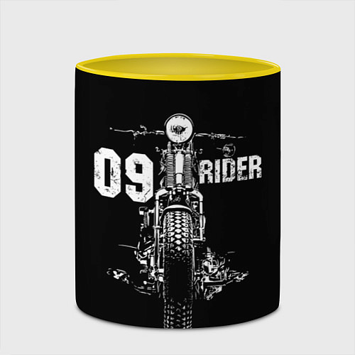 Кружка цветная 09 Rider / 3D-Белый + желтый – фото 2