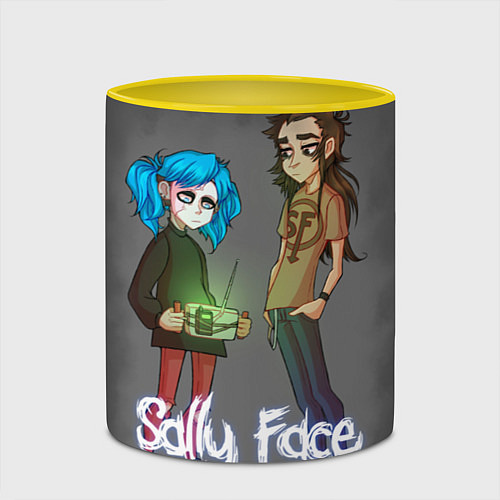 Кружка цветная Sally Face: Friends / 3D-Белый + желтый – фото 2