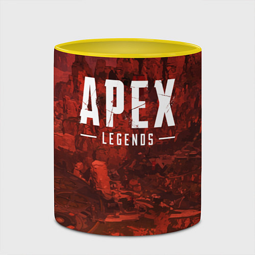 Кружка цветная Apex Legends: Boiling Blood / 3D-Белый + желтый – фото 2