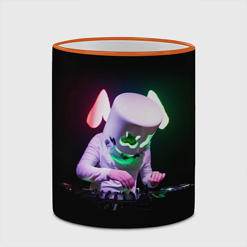 Кружка цветная Marshmello: Disco for You / 3D-Оранжевый кант – фото 2