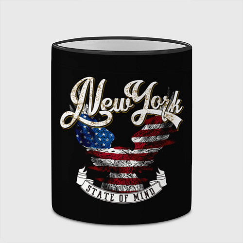 Кружка цветная New York, state of mind / 3D-Черный кант – фото 2