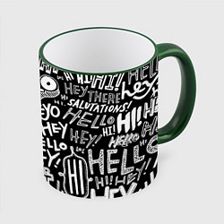 Кружка 3D Hello Pattern, цвет: 3D-зеленый кант