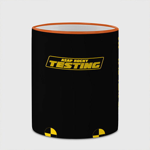 Кружка цветная ASAP Rocky Testing / 3D-Оранжевый кант – фото 2