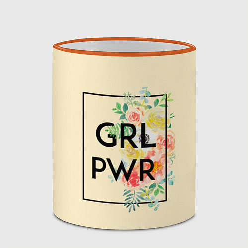 Кружка цветная GRL PWR / 3D-Оранжевый кант – фото 2