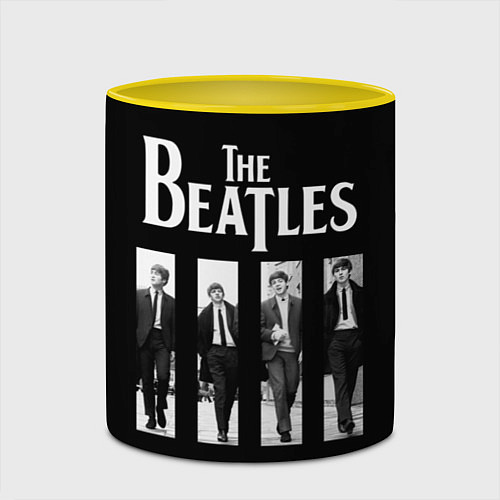 Кружка цветная The Beatles: Black Side / 3D-Белый + желтый – фото 2