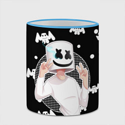 Кружка 3D Marshmello: Black Gang, цвет: 3D-небесно-голубой кант — фото 2