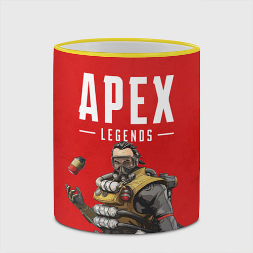 Кружка цветная Apex Legends: Red Caustic / 3D-Желтый кант – фото 2