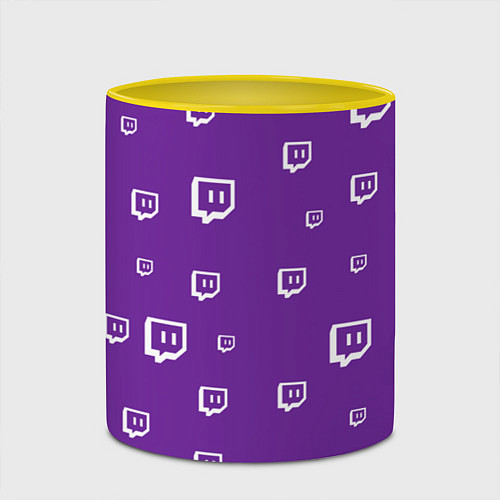Кружка цветная Twitch Pattern / 3D-Белый + желтый – фото 2