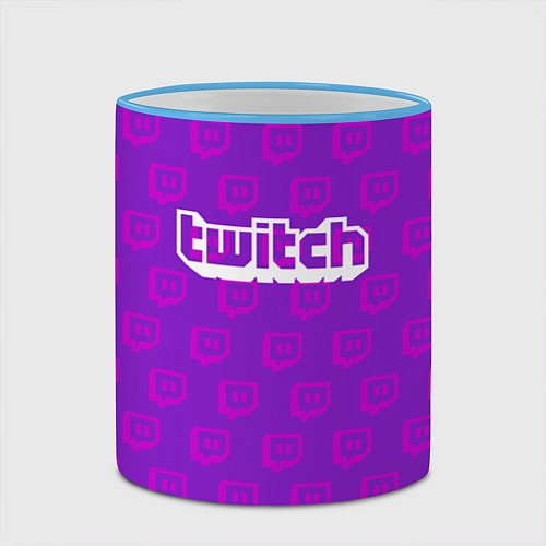 Кружка цветная Twitch Online / 3D-Небесно-голубой кант – фото 2