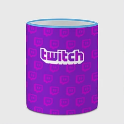 Кружка 3D Twitch Online, цвет: 3D-небесно-голубой кант — фото 2