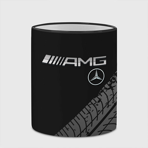 Кружка цветная Mercedes AMG: Street Racing / 3D-Черный кант – фото 2