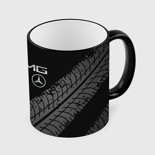 Кружка цветная Mercedes AMG: Street Racing / 3D-Черный кант – фото 1
