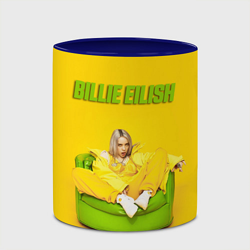 Кружка цветная Billie Eilish: Yellow Mood / 3D-Белый + синий – фото 2