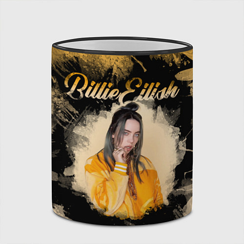 Кружка цветная Billie Eilish: Aqua / 3D-Черный кант – фото 2