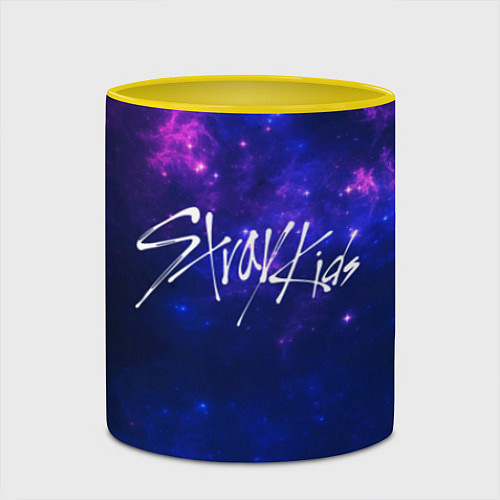 Кружка цветная Stray Kids / 3D-Белый + желтый – фото 2