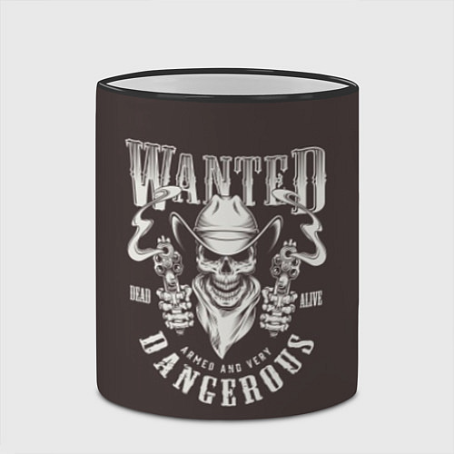 Кружка цветная Wanted Dangerous / 3D-Черный кант – фото 2