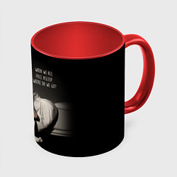 Кружка 3D Billie Eilish: Bad Guy, цвет: 3D-белый + красный