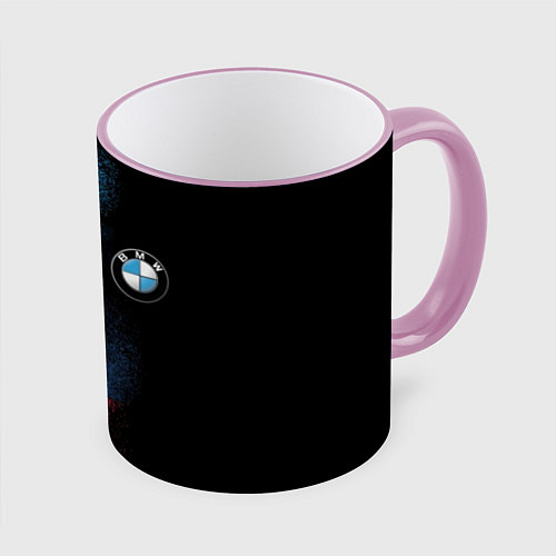 Кружка цветная BMW / 3D-Розовый кант – фото 1