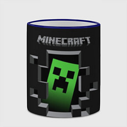 Кружка 3D Minecraft Creeper, цвет: 3D-синий кант — фото 2