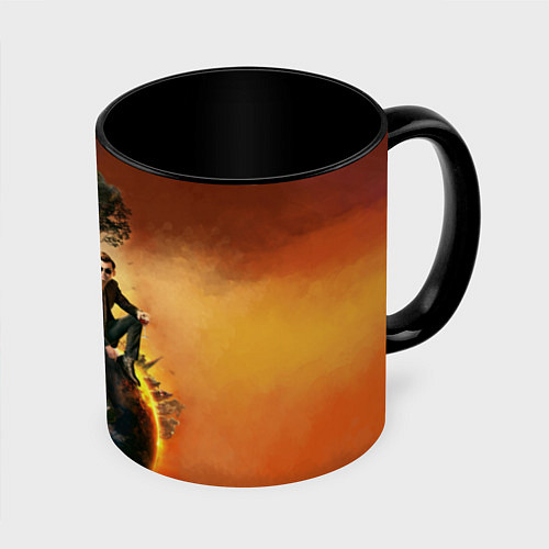 Кружка цветная Good Omens / 3D-Белый + черный – фото 1