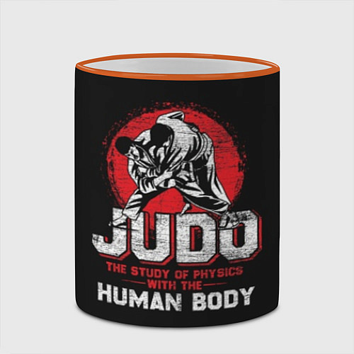 Кружка цветная Judo: Human Body / 3D-Оранжевый кант – фото 2