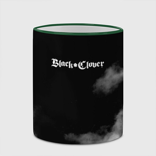 Кружка цветная Чёрный клевер / 3D-Зеленый кант – фото 2