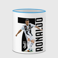 Кружка 3D Ronaldo the best, цвет: 3D-небесно-голубой кант — фото 2