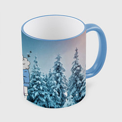 Кружка 3D Sans Winter, цвет: 3D-небесно-голубой кант