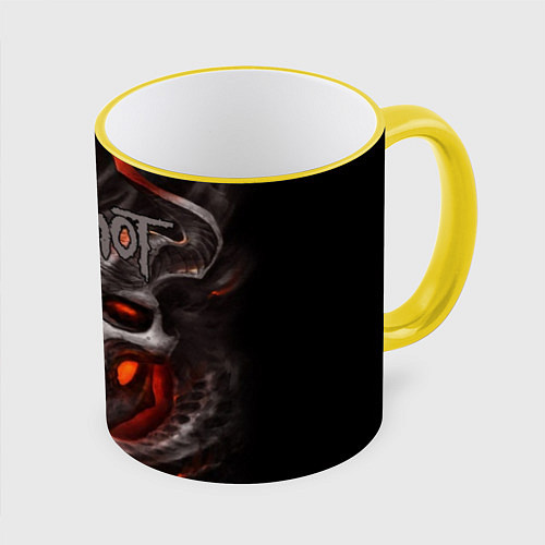 Кружка цветная Slipknot: Hell Skull / 3D-Желтый кант – фото 1