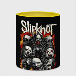 Кружка 3D Slipknot: Faces, цвет: 3D-белый + желтый — фото 2