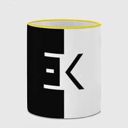 Кружка 3D Егор Крид: ЕК, цвет: 3D-желтый кант — фото 2