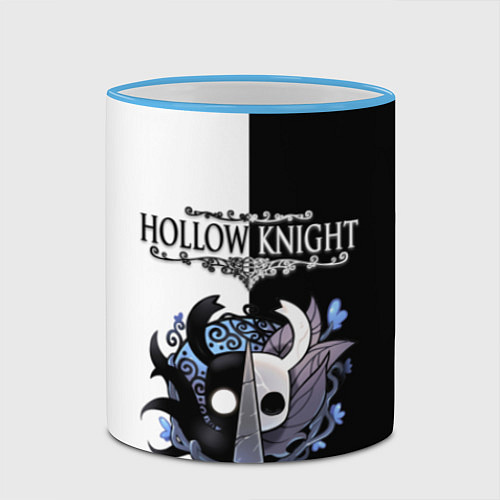 Кружка цветная Hollow Knight Black & White / 3D-Небесно-голубой кант – фото 2