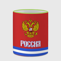 Кружка 3D Хоккей: Россия, цвет: 3D-светло-зеленый кант — фото 2