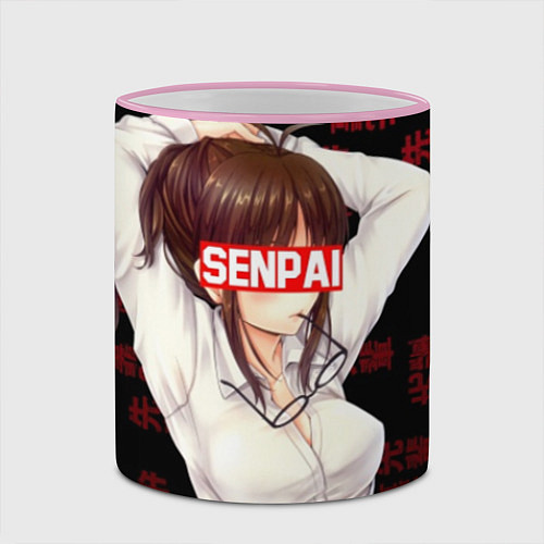 Кружка цветная Anime Senpai / 3D-Розовый кант – фото 2