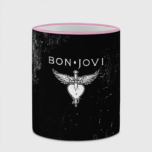 Кружка цветная Bon Jovi / 3D-Розовый кант – фото 2