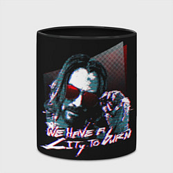 Кружка 3D Cyberpunk 2077: City to Burn, цвет: 3D-белый + черный — фото 2