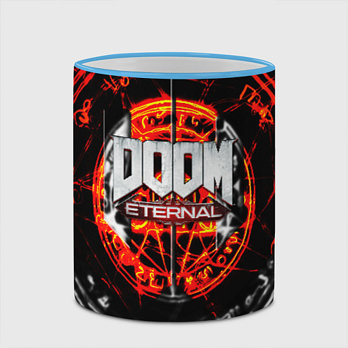 Кружка цветная DOOM ETERNAL / 3D-Небесно-голубой кант – фото 2