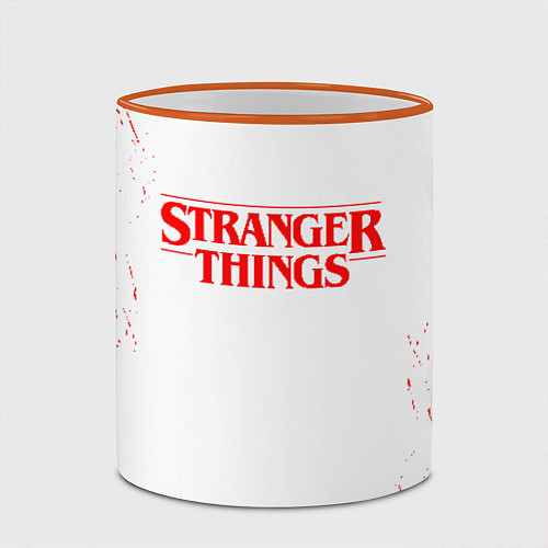 Кружка цветная STRANGER THINGS / 3D-Оранжевый кант – фото 2