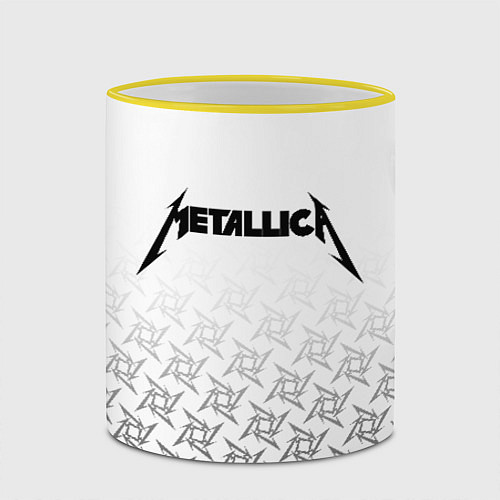 Кружка цветная METALLICA / 3D-Желтый кант – фото 2