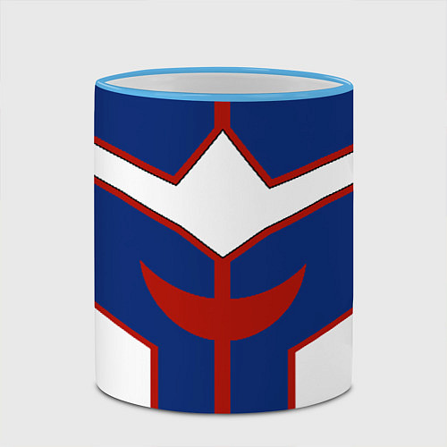 Кружка цветная ALL MIGHT MY HERO ACADEMIA MHA МОЯ ГЕРОЙСКАЯ АКАДЕ / 3D-Небесно-голубой кант – фото 2