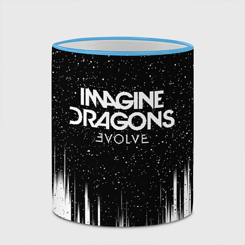 Кружка цветная IMAGINE DRAGONS / 3D-Небесно-голубой кант – фото 2