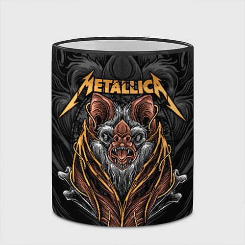 Кружка цветная Metallica мышь летучая / 3D-Черный кант – фото 2