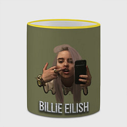 Кружка 3D BILLIE EILISH, цвет: 3D-желтый кант — фото 2