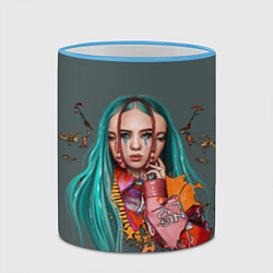 Кружка 3D BILLIE EILISH, цвет: 3D-небесно-голубой кант — фото 2