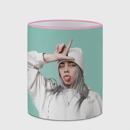 Кружка цветная BILLIE EILISH / 3D-Розовый кант – фото 2