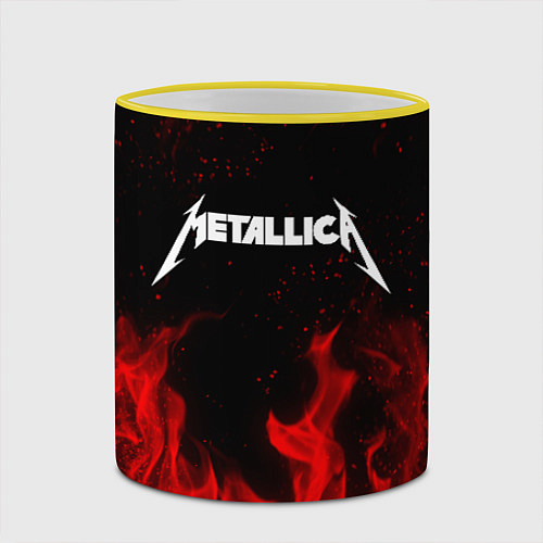 Кружка цветная METALLICA НА СПИНЕ / 3D-Желтый кант – фото 2