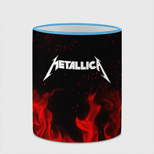 Кружка цветная METALLICA НА СПИНЕ / 3D-Небесно-голубой кант – фото 2